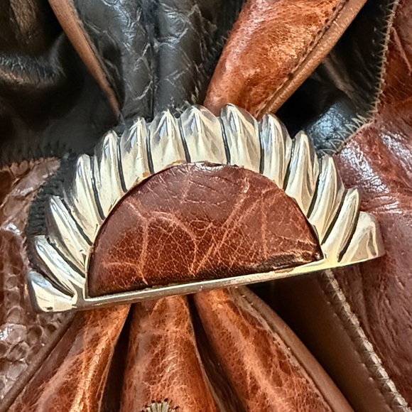 Sharif Vintage Made in the USA Elegant Genuine Leather Patchwork Crossbody 🔥🔥🔥 - Picture 11 of 16